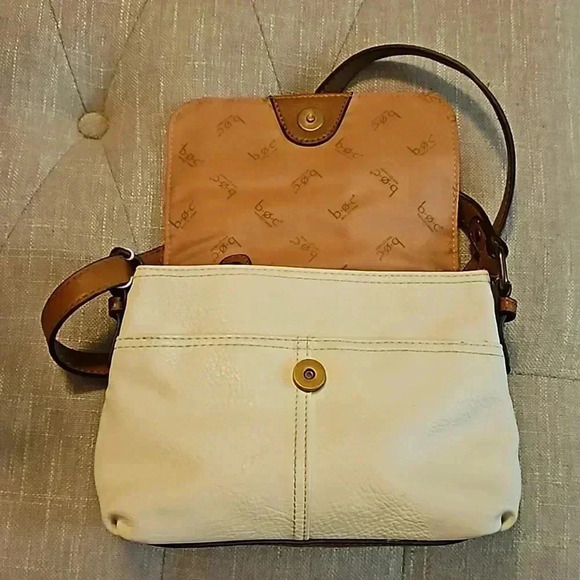 B.O.C. Born Concepts Cream and Brown Leather shoulder bag. - Picture 2 of 7
